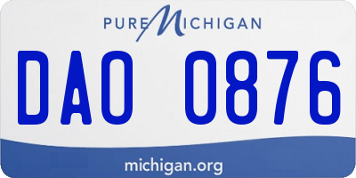 MI license plate DAO0876