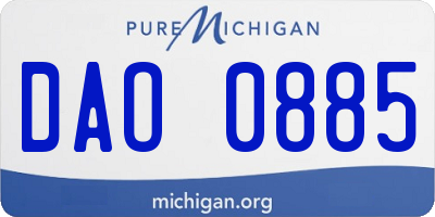 MI license plate DAO0885