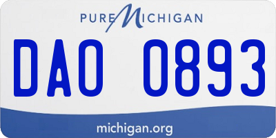 MI license plate DAO0893