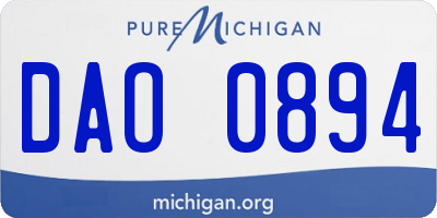MI license plate DAO0894