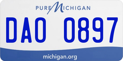 MI license plate DAO0897