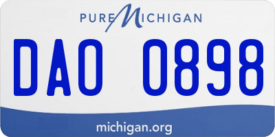 MI license plate DAO0898