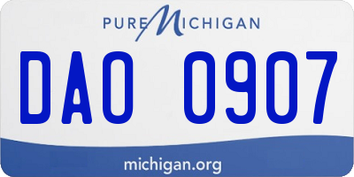 MI license plate DAO0907