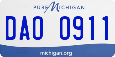 MI license plate DAO0911