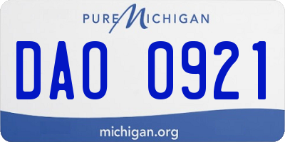 MI license plate DAO0921