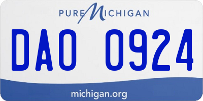 MI license plate DAO0924