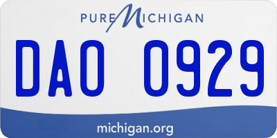 MI license plate DAO0929