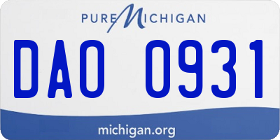 MI license plate DAO0931