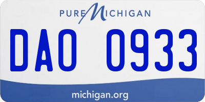 MI license plate DAO0933