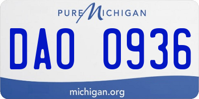 MI license plate DAO0936