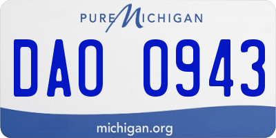MI license plate DAO0943
