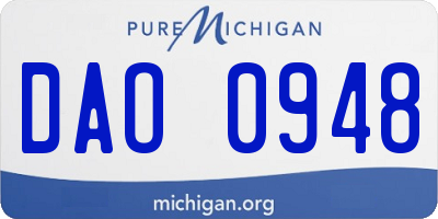 MI license plate DAO0948