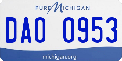 MI license plate DAO0953