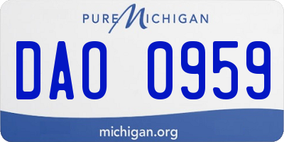 MI license plate DAO0959