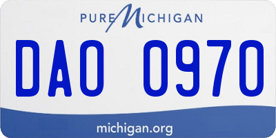 MI license plate DAO0970