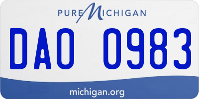 MI license plate DAO0983