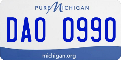 MI license plate DAO0990