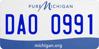 MI license plate DAO0991