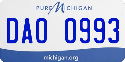 MI license plate DAO0993