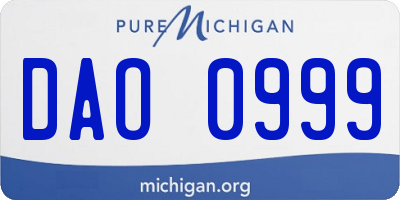 MI license plate DAO0999