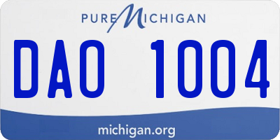 MI license plate DAO1004