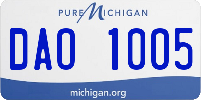 MI license plate DAO1005
