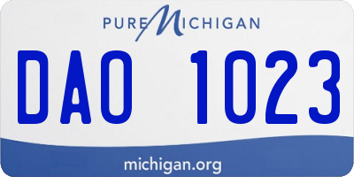 MI license plate DAO1023