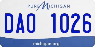 MI license plate DAO1026