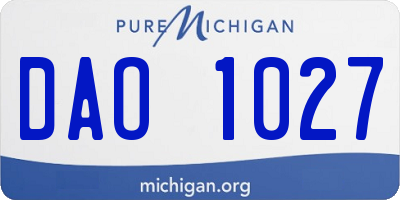 MI license plate DAO1027