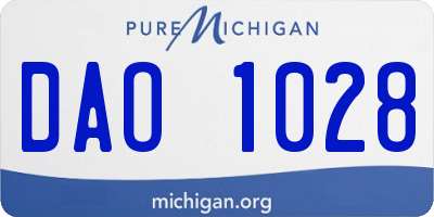 MI license plate DAO1028