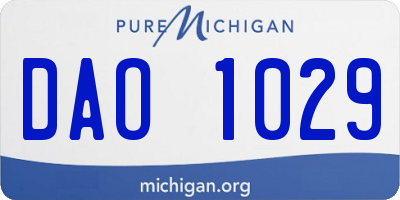 MI license plate DAO1029