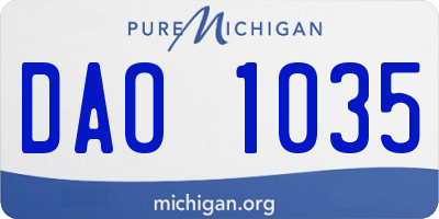 MI license plate DAO1035
