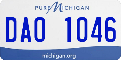 MI license plate DAO1046