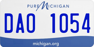 MI license plate DAO1054