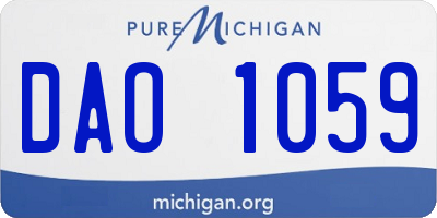 MI license plate DAO1059