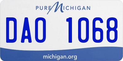 MI license plate DAO1068