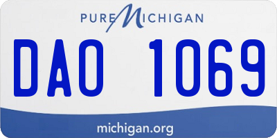 MI license plate DAO1069