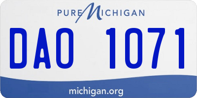 MI license plate DAO1071