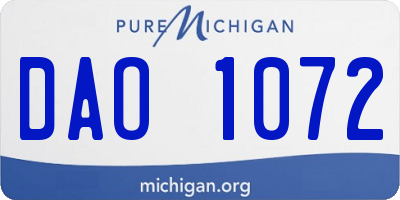 MI license plate DAO1072
