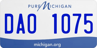 MI license plate DAO1075