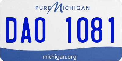 MI license plate DAO1081
