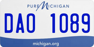 MI license plate DAO1089