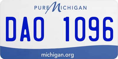 MI license plate DAO1096