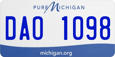 MI license plate DAO1098