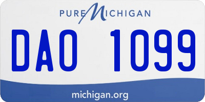 MI license plate DAO1099