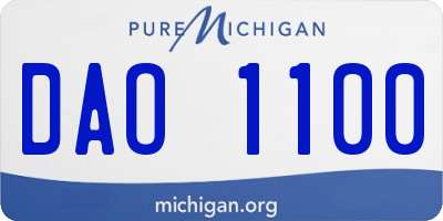 MI license plate DAO1100