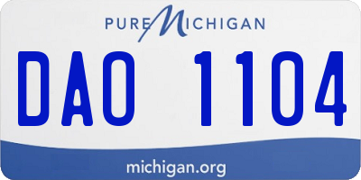 MI license plate DAO1104