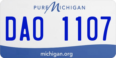 MI license plate DAO1107