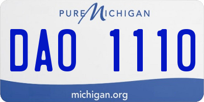 MI license plate DAO1110