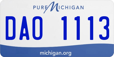 MI license plate DAO1113